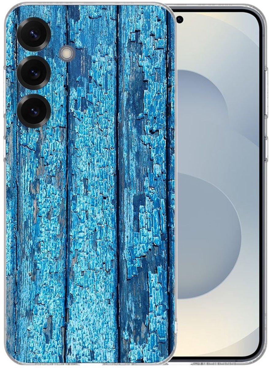 TPU Hoesje Samsung Galaxy S25 Plus - Wood Blue Backcover