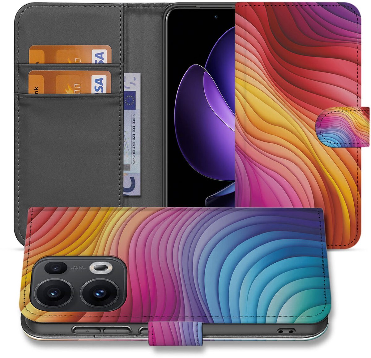 Book Case voor OPPO Reno 13 Pro Regenboog