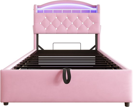 Sapgaks Bed 90 x 190 cm, met lattenbodem, bedframe, kist 90 x 190 cm, kinderbed, eenpersoonsbed, met laden, plank en opbergvak, matras niet inbegrepen, wit Sapgaks Bed 90 x 190 cm, met lattenbodem, bedframe, kist 90 x 190 cm, kinderbed, eenpersoonsbed, met laden, plank en opbergvak, matras niet inbegrepen, wit