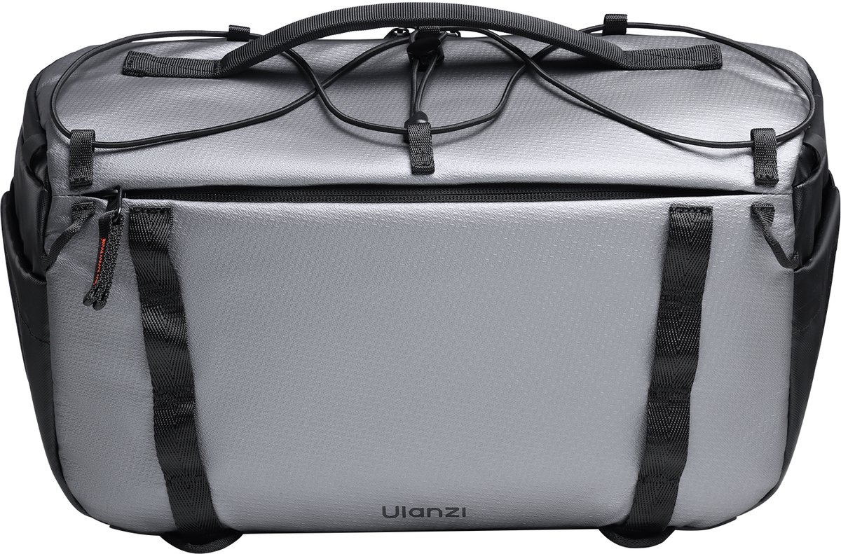 Ulanzi SU02 Crossbody Cameratas 13L - Voor 14 inch Laptop & 12.9 inch Tablet - Snelle Toegang Zijkant - Waterafstotend Polyester - Grijs/Zwart