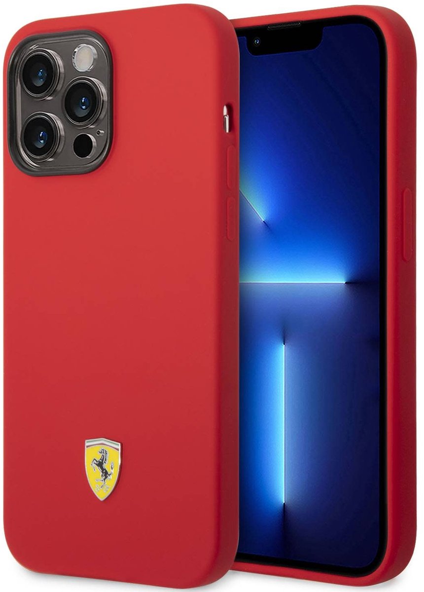 Ferrari Back cover voor iPhone 14 Pro Max - Rood - Minimalistisch ontwerp - Slanke pasvorm