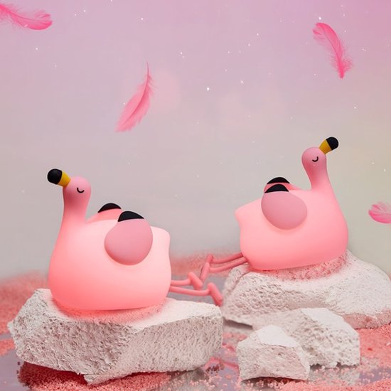 Rammelaartje - baby - nachtlampje Flamingo - roze van Merkloos — afbeelding 4