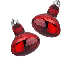 Infrarood verwarmingslamp 100 W voor reptielen en aardschildpadden, 2 stuks met E27 fitting