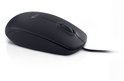 Souris optique Dell noire filaire, vue de face.
