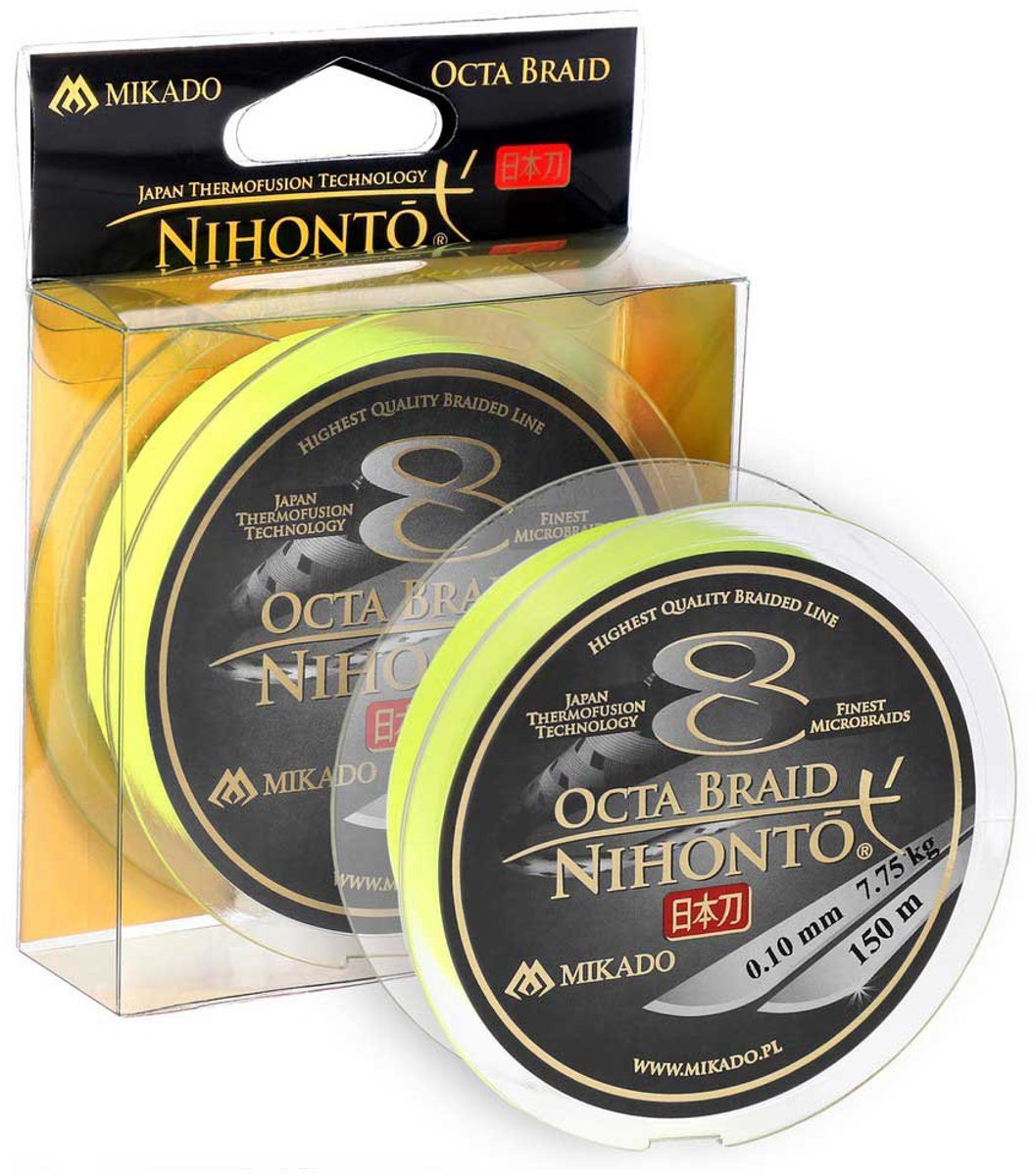 Mikado Nihonto Octa Gevlochten Vislijn 150 M Geel 0.160 mm
