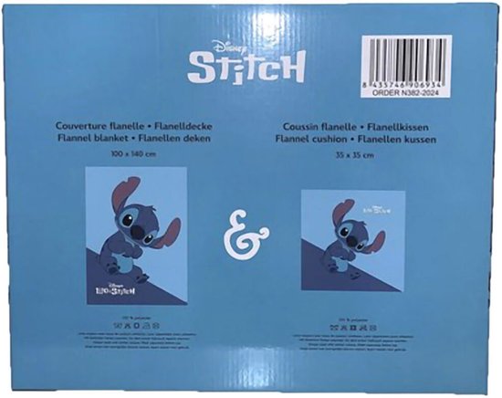Disney Stitch Disney - Coussin couverture Polar Set - 110x150cm - Coffret cadeau - Lilo & Stitch