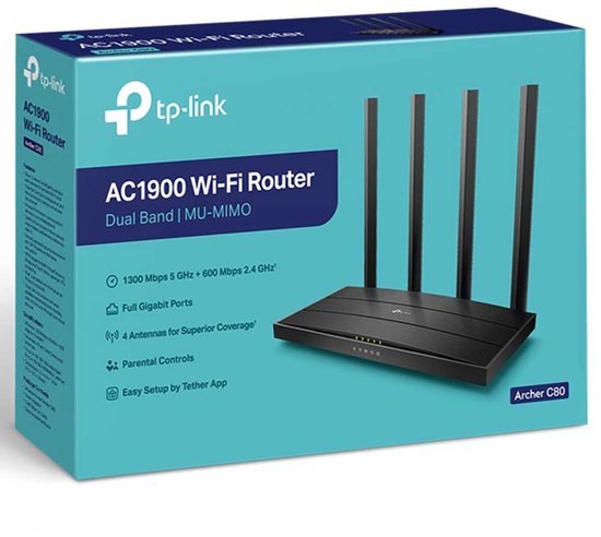 TP-Link Archer C80 - Router - 1900 Mbps - WiFi 5