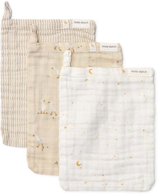 Débarbouillettes Little Dutch Little Goose - Lot de 3 - 21 x 14 cm