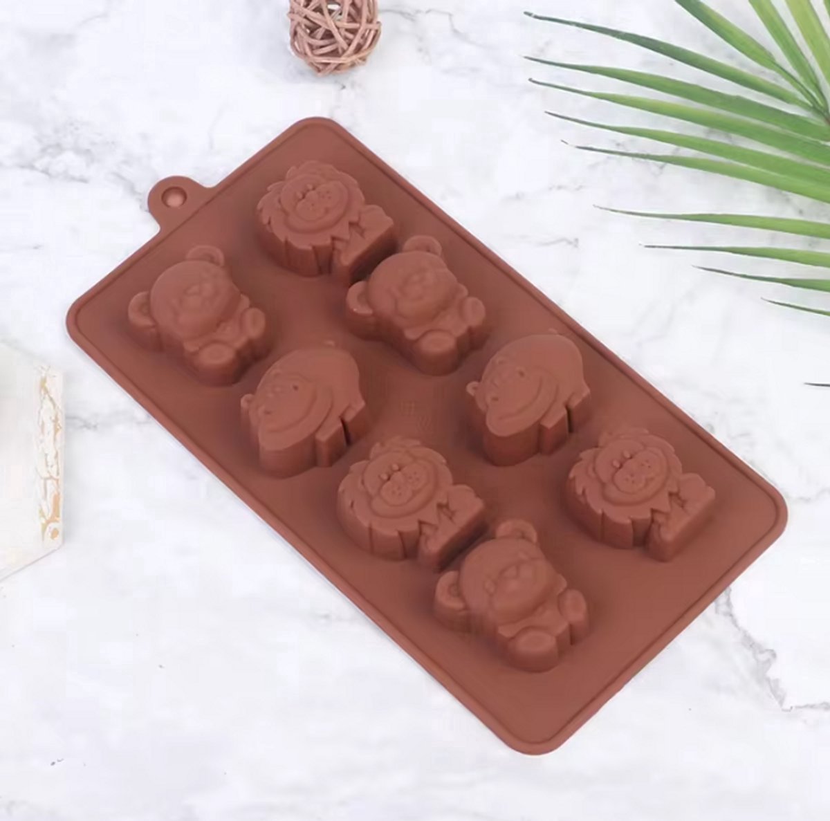 New Age Devi - Chocoladevorm - Siliconen - Dieren - Bruin - Set-8
