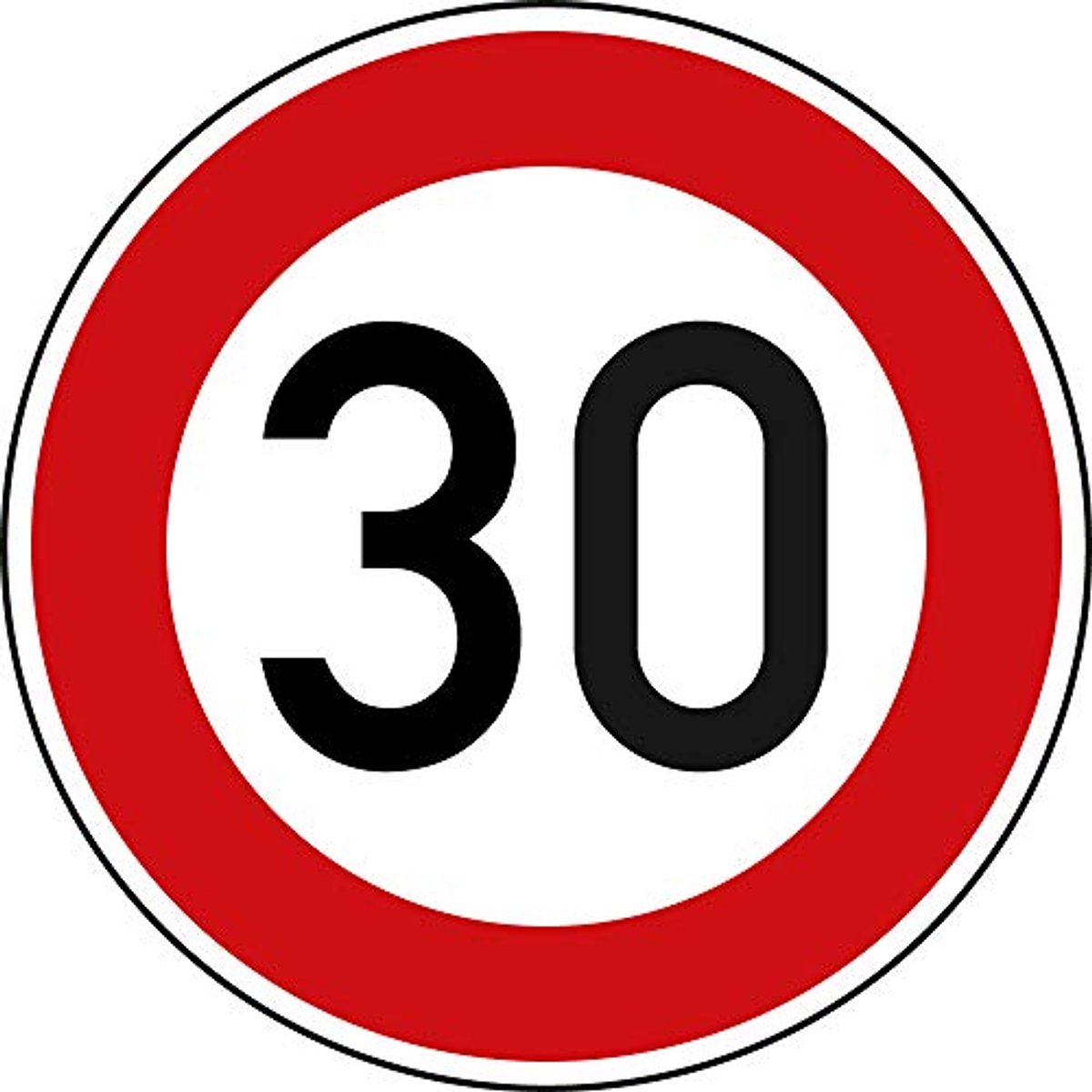 Verkeersbord Maximumsnelheid 30 km/h Ø 600 mm Aluminium met RAL-keurmerk