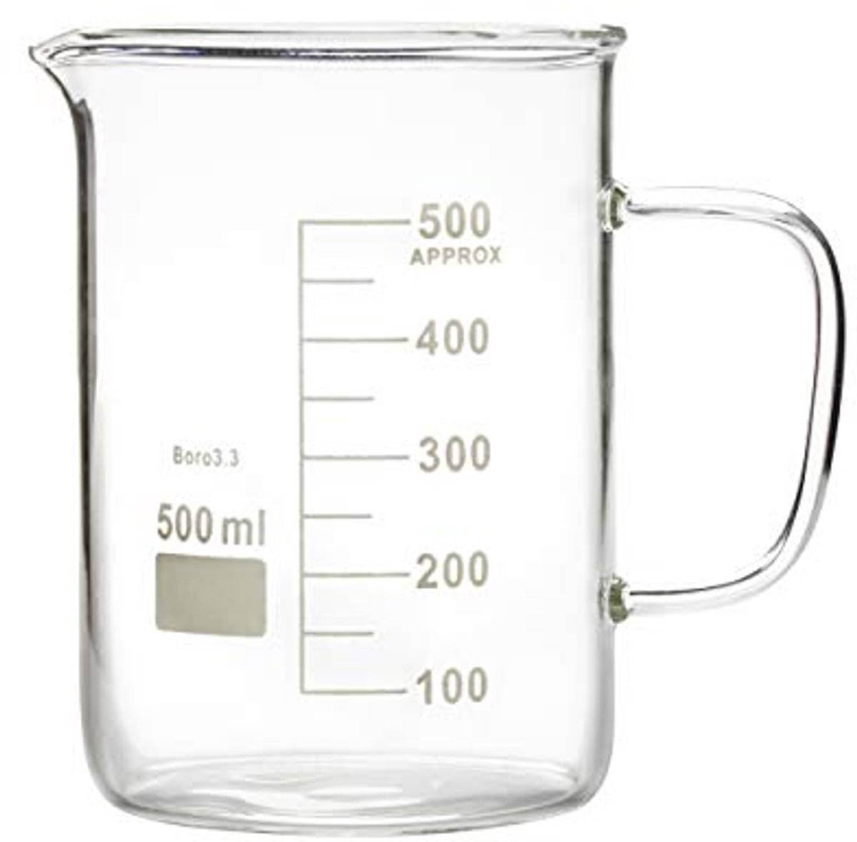 Glazen beker met handvat en schenktuit - 500 ml (16 oz)