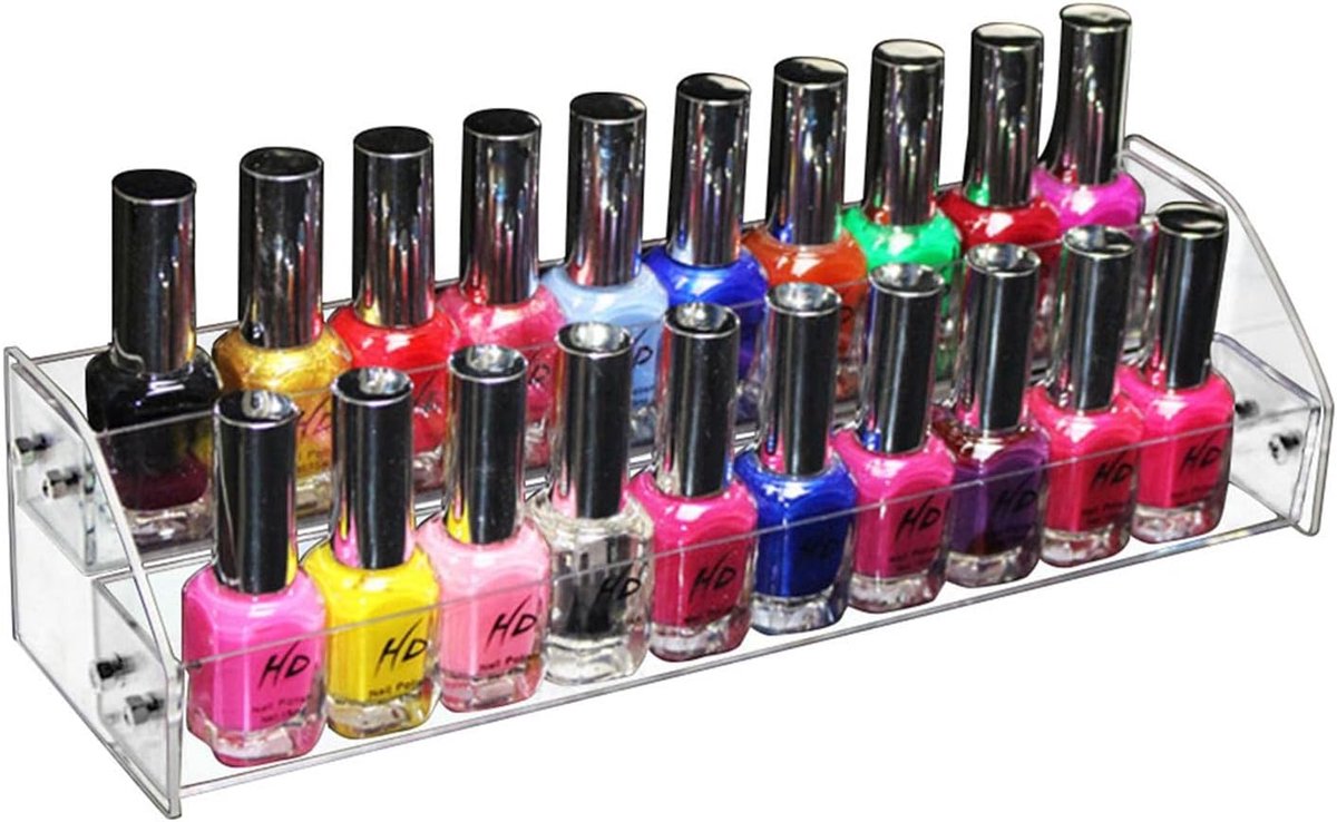 Nail Polish Rack - 2 Layer Tabletop Display Stand - Acrylic Organizer - Jewelry Makeup Storage voor Dresser (Size: Second Floor)