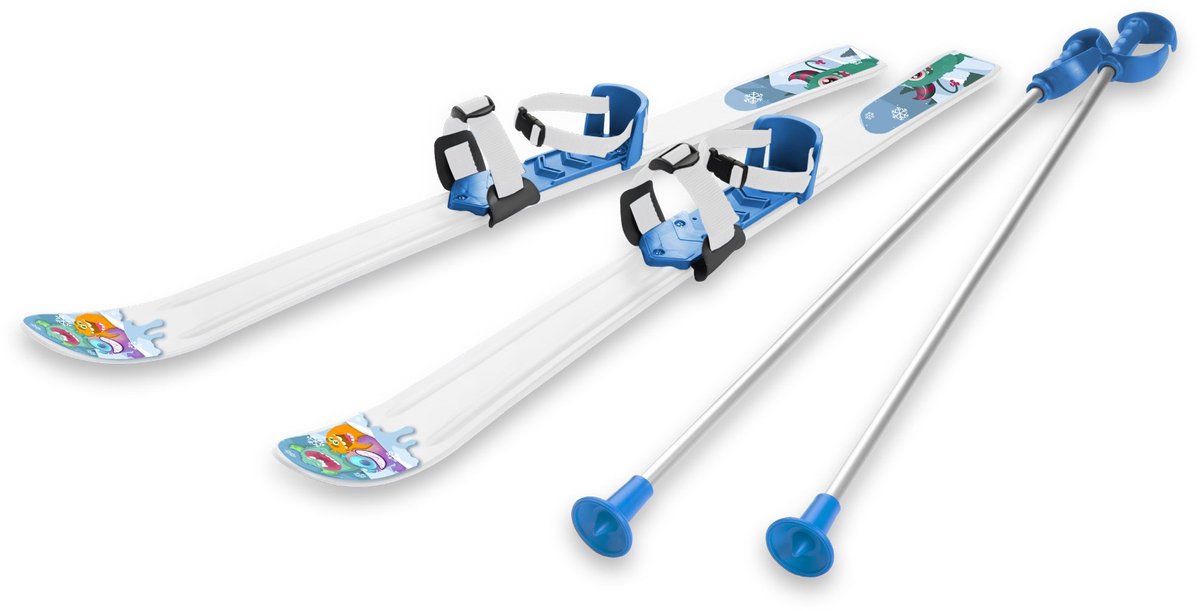 Gizmo Riders Kinderski’s met stokken 6-9 jaar 90 cm – Compleet set Blauw