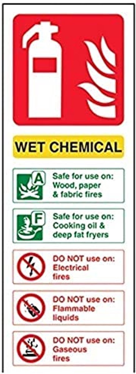 Chemische Id Brandblusser - 100mm x 280mm - Zelfklevende Vinyl