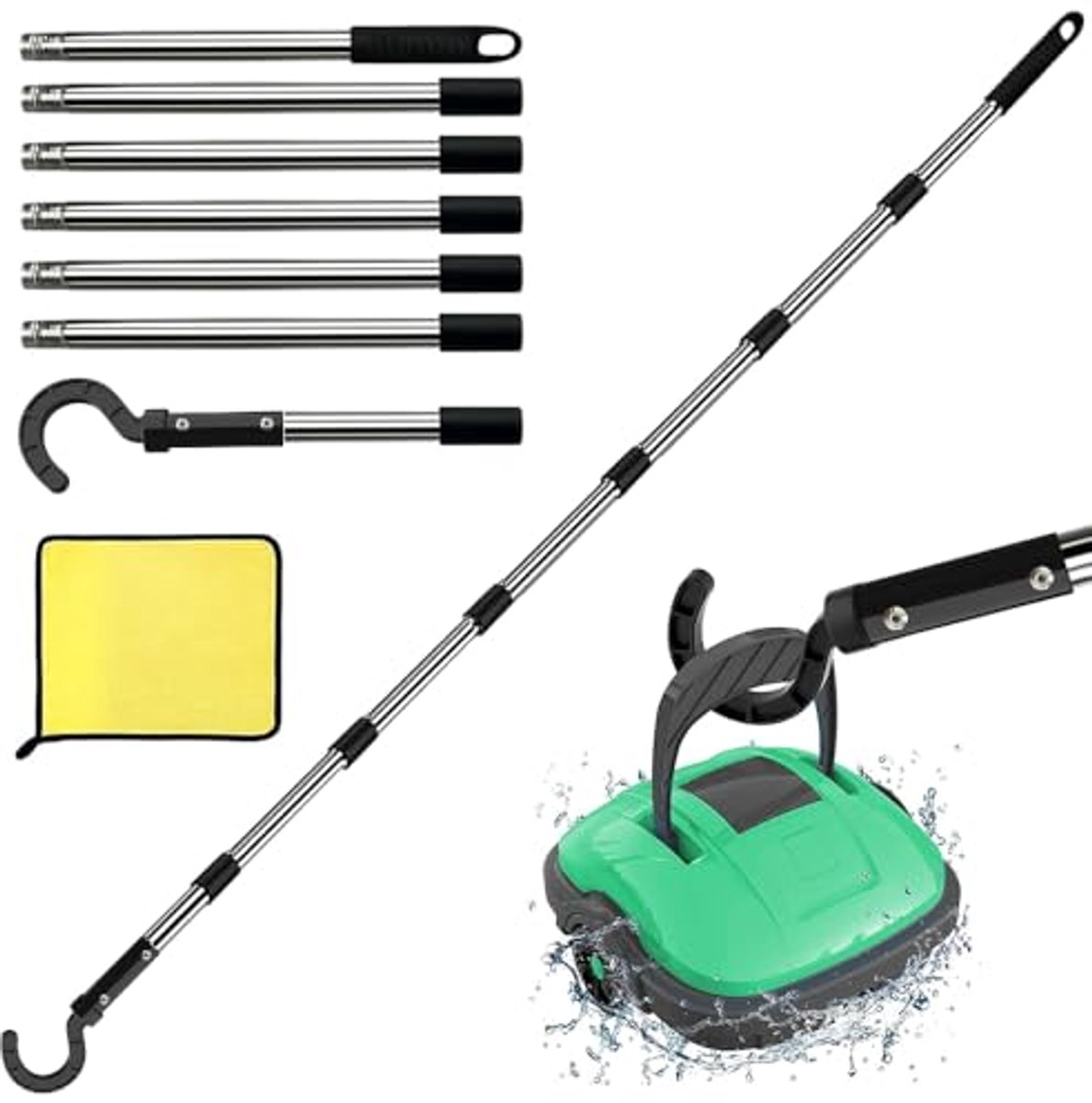 Haak voor zwembadrobot met telescoopstang - 255 cm - Accessoire voor zwembadreiniging