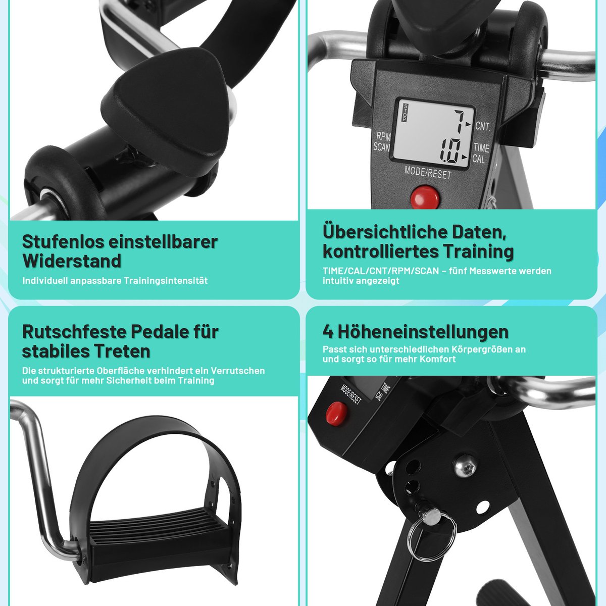 Revalidatiefiets - Hometrainer armen benen - zwart thumbnail 4