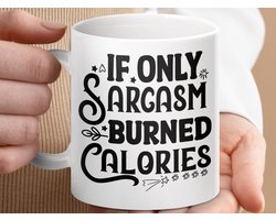 Mok Sarcasm Calorie Burning Mug, Funny Mug, Quote Mug, Sarcastic Gift, Diet Mug, Fitness Mug, Gym Mug, Coffee Mug, Tea Cup