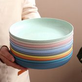 10 assiettes de camping en plastique réutilisables, incassables, compatibles micro-ondes, lave-vaisselle, adaptées aux pique-niques, au camping, aux jardins et à l'extérieur