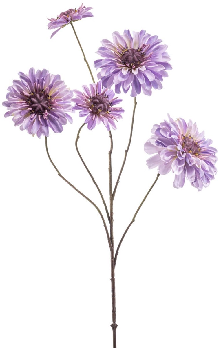 Emerald Kunstbloem Zinnia 88cm licht paars - Kunstplant voor binnen