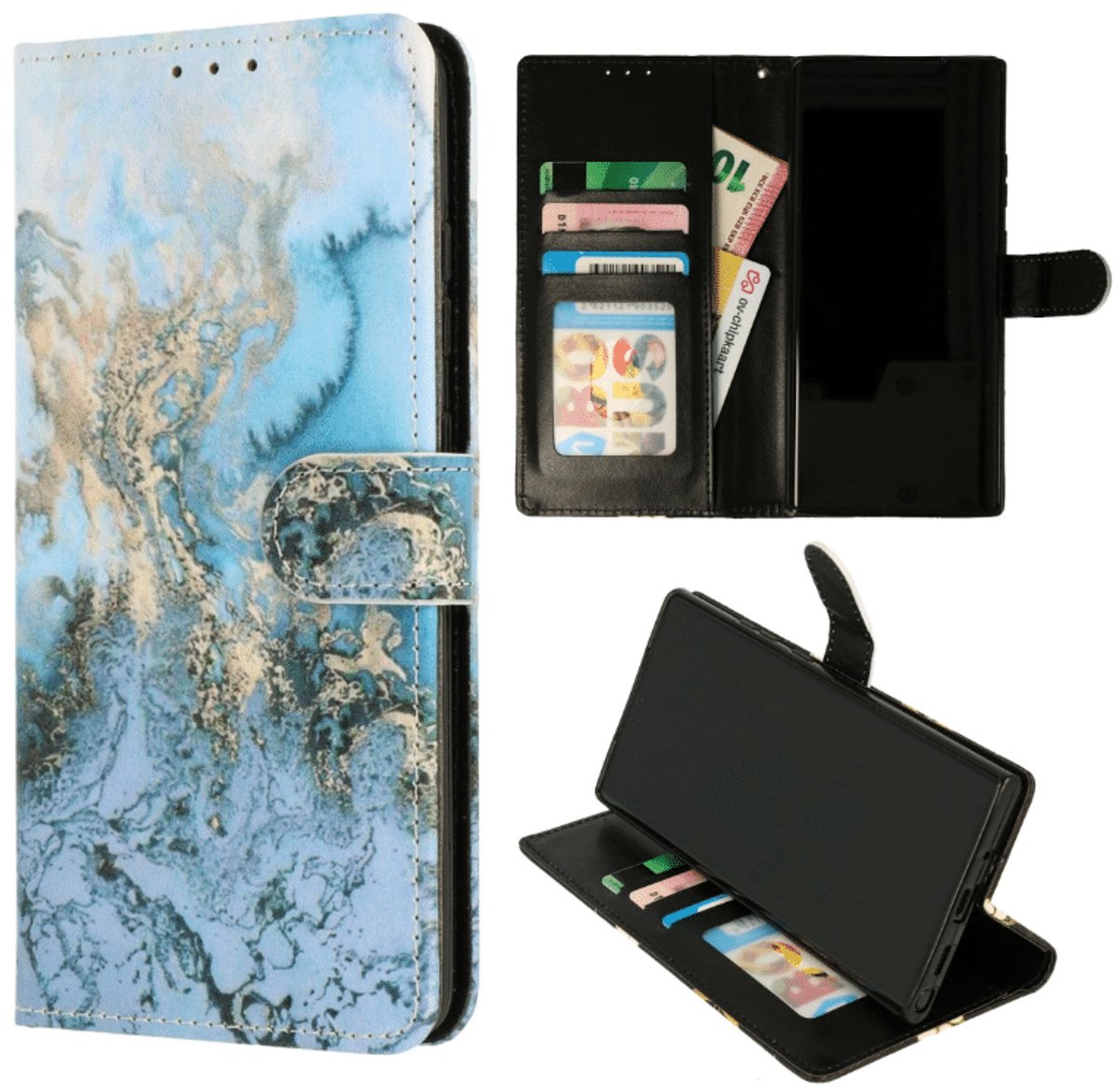 Casemania - Geschikt voor - Samsung Galaxy A56/36 TPU Bookcase - Marmer Blauw