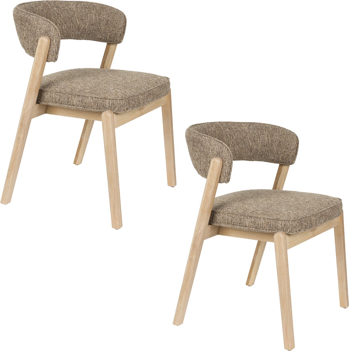 Bright Eetkamerstoelen Bruin - Set van 2