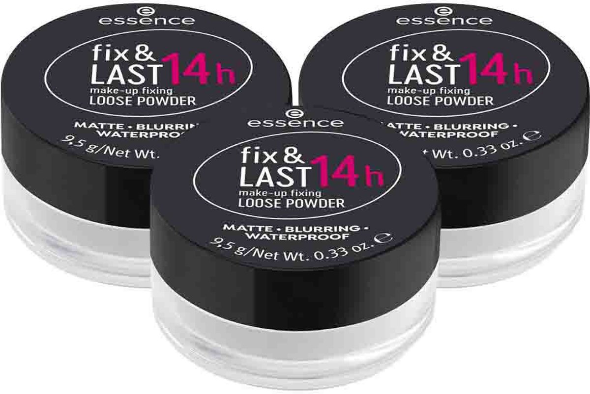 essence Fix & Last 14h Make-Up Fixing Loose Powder - 3 x 9,5 gr - Voordeelverpakking