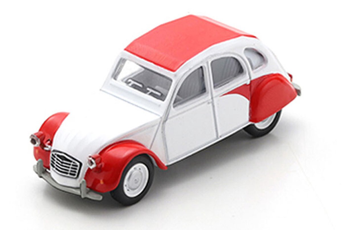 Schuco Citroen 2cv, wit/rood