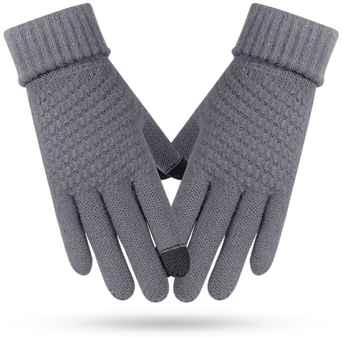 TuseRxln Winter Handschoenen - Wanten - Gebreid & Warm - 1 Paar - Voor Outdoor Activiteiten ，grijs