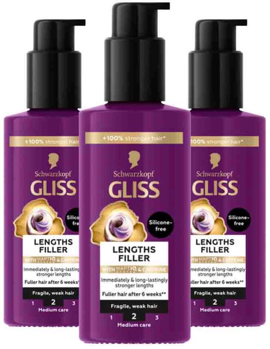 Gliss Haarserum Full Hair Wonder - 3 x 100 ml - Voordeelverpakking