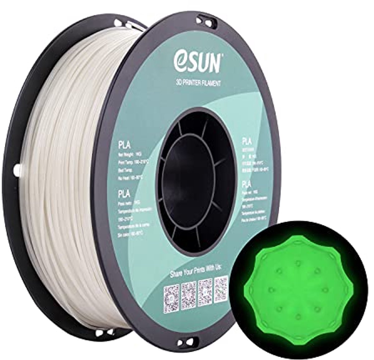 Glow in the Dark 3D Printer Filament 1.75mm - Luminous Green voor 3D Printers