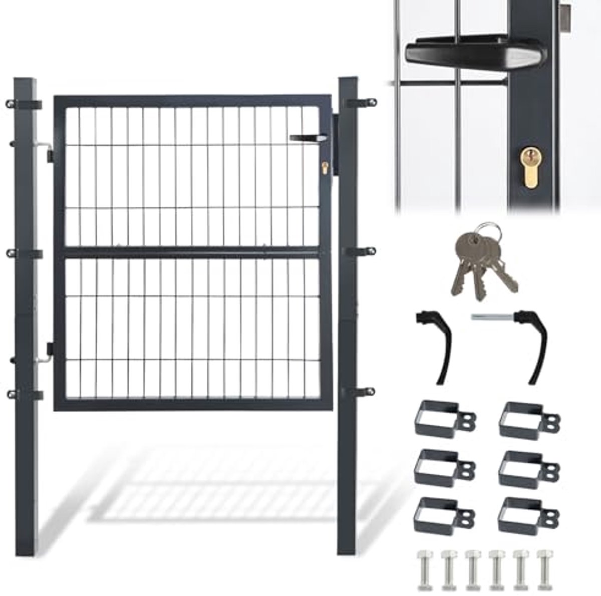 Tuinpoort 100 x 100 cm incl. slot antraciet