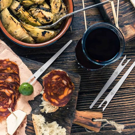 Ensemble de fourchettes à antipasti Triangle - 6 pièces - Acier inoxydable - Passe au lave-vaisselle