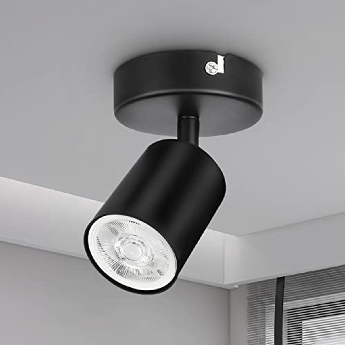 Wandlamp Spotlight Verstelbaar in Mat Zwart voor Binnen - GU10 Compatibele LED Lamp voor Keuken, Lounge, Slaapkamer en Eetkamer