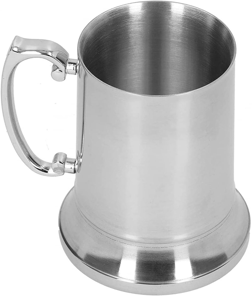 Ibenzoa® metalen drinkbeker van roestvrij staal met ergonomische greep