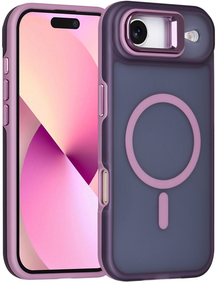 TUNIQ Back cover voor iPhone 17 Air - MagSafe - Met Camera Stand - Paars