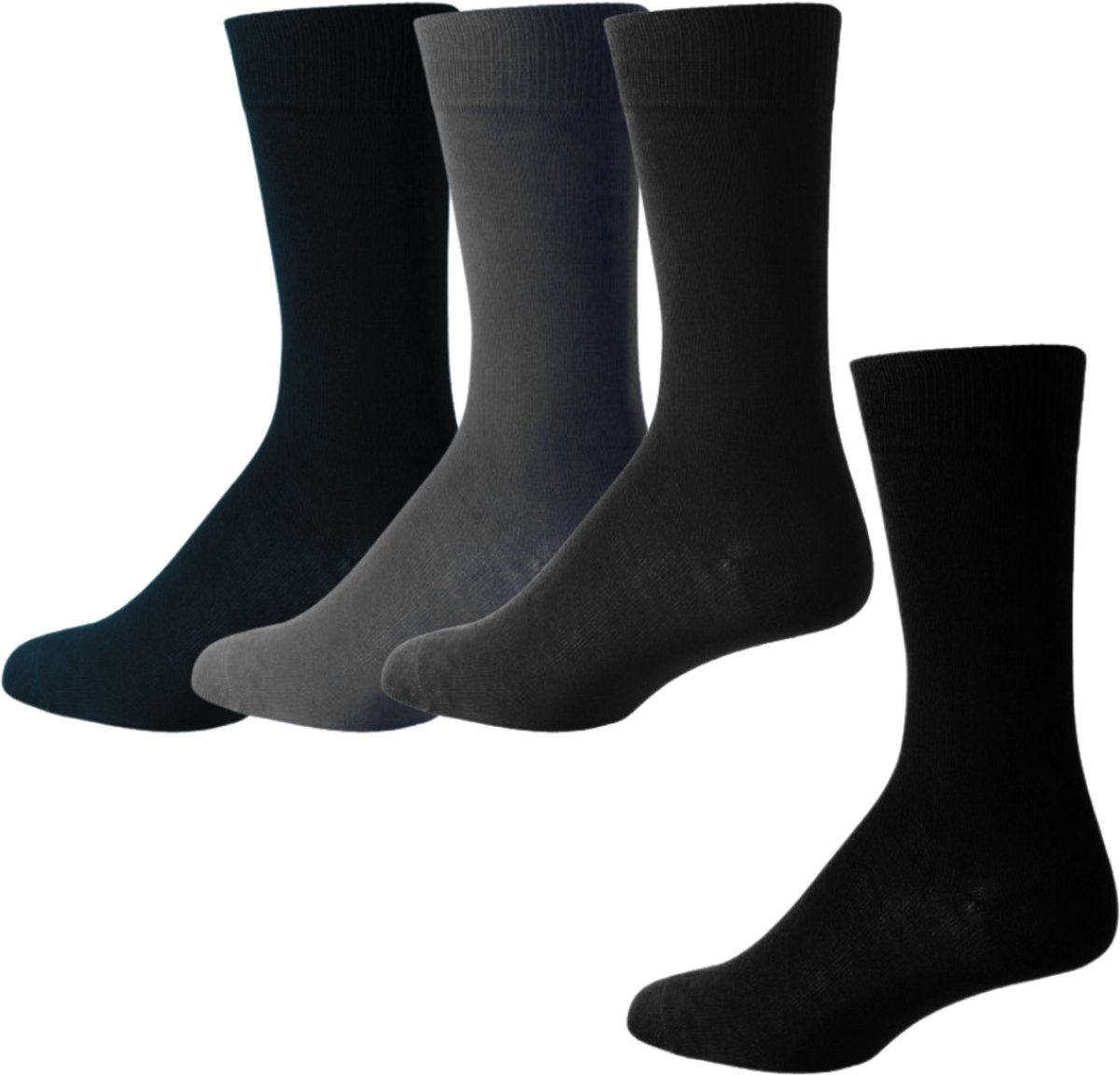 green-goose® Luxe Bamboe Sokken Heren - 4 Paar - Donker Mix - 40-43 - 95% Bamboe - Superzacht en Duurzaam, Hypoallergeen en Comfortabel