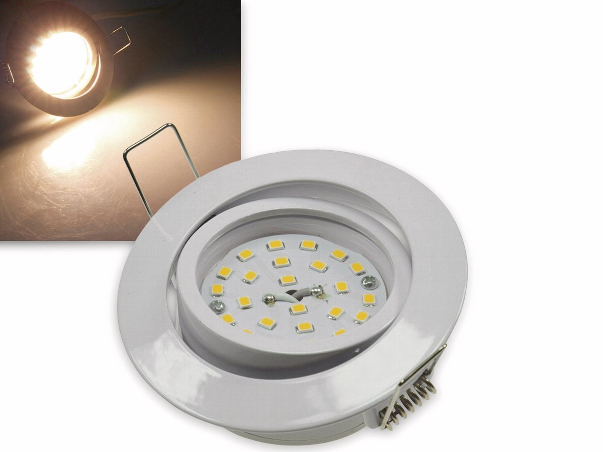 CHILITEC LED recessed light "Flat-32" EEK F, 5 W, 420 lm, 2900 K, white, dimmable