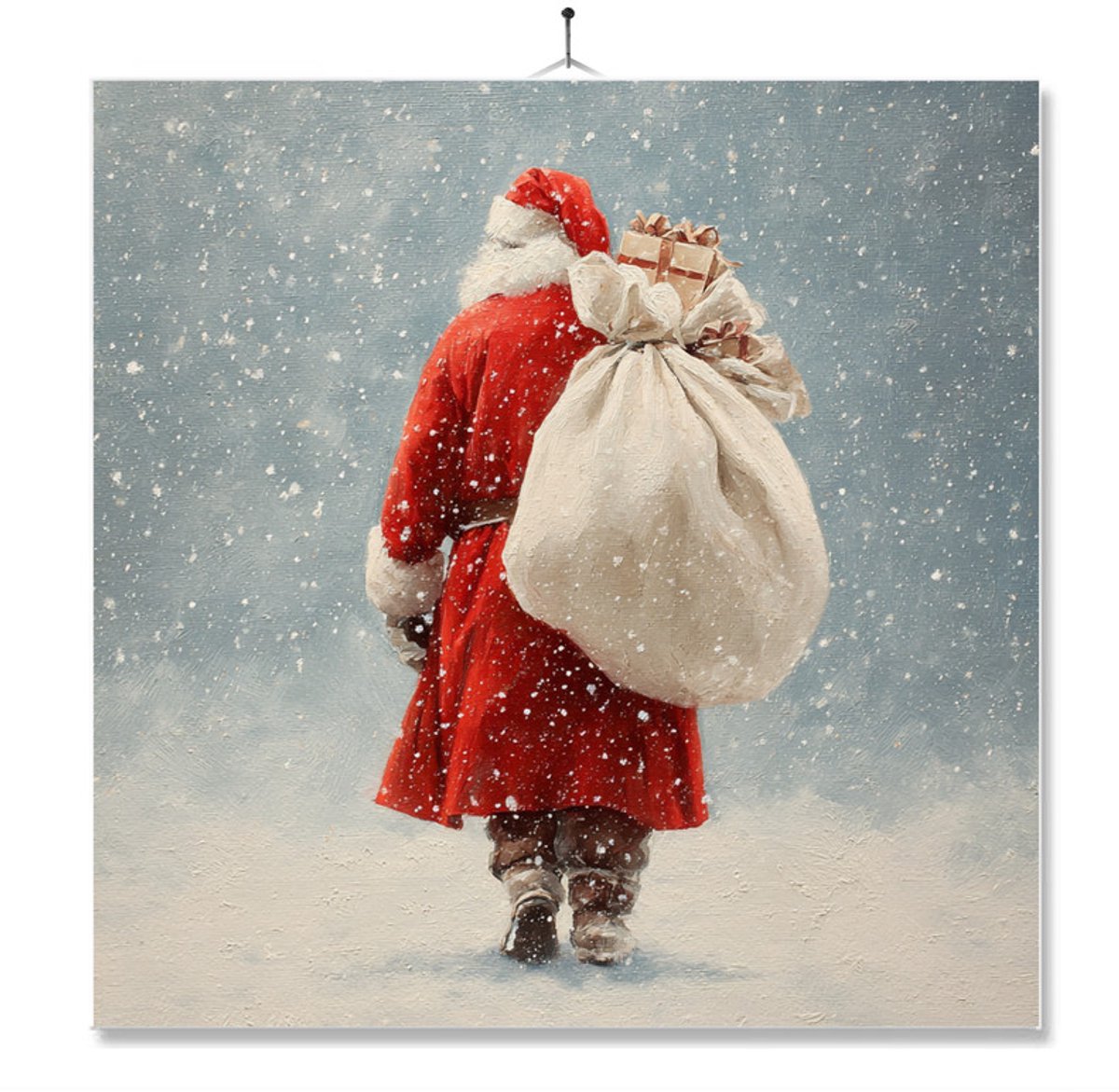 Tegel Met Opdruk | Kerstman | Cadeau | Inclusief Geschenkdoos | Standaard | Ophangsysteem