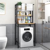 Wasmachine Rek - 3 laags - Kast - Ombouw - Robuust - Vocthbestendig - 69 x 60 x 177 cm - Zwart