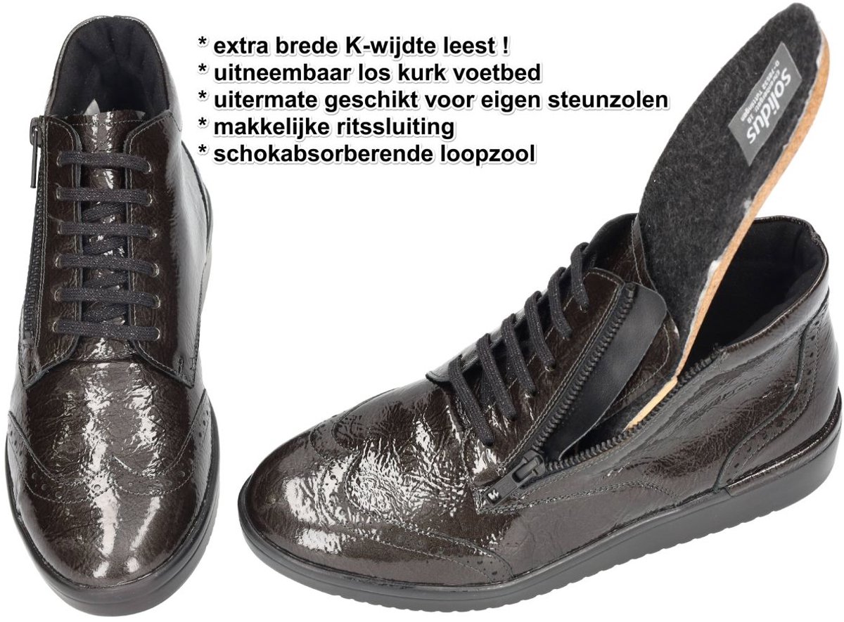 Solidus -Dames - grijs donker - bottines - maat 39.5