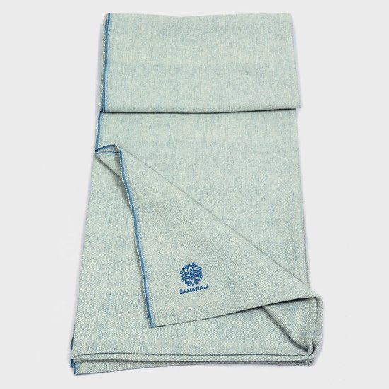 Samarali Chambray Blauwe Yoga Deken - Biologisch Katoen - 200x150 cm - Handgemaakte Meditatiedeken - Comfort en Veelzijdigheid van Samarali — afbeelding 3