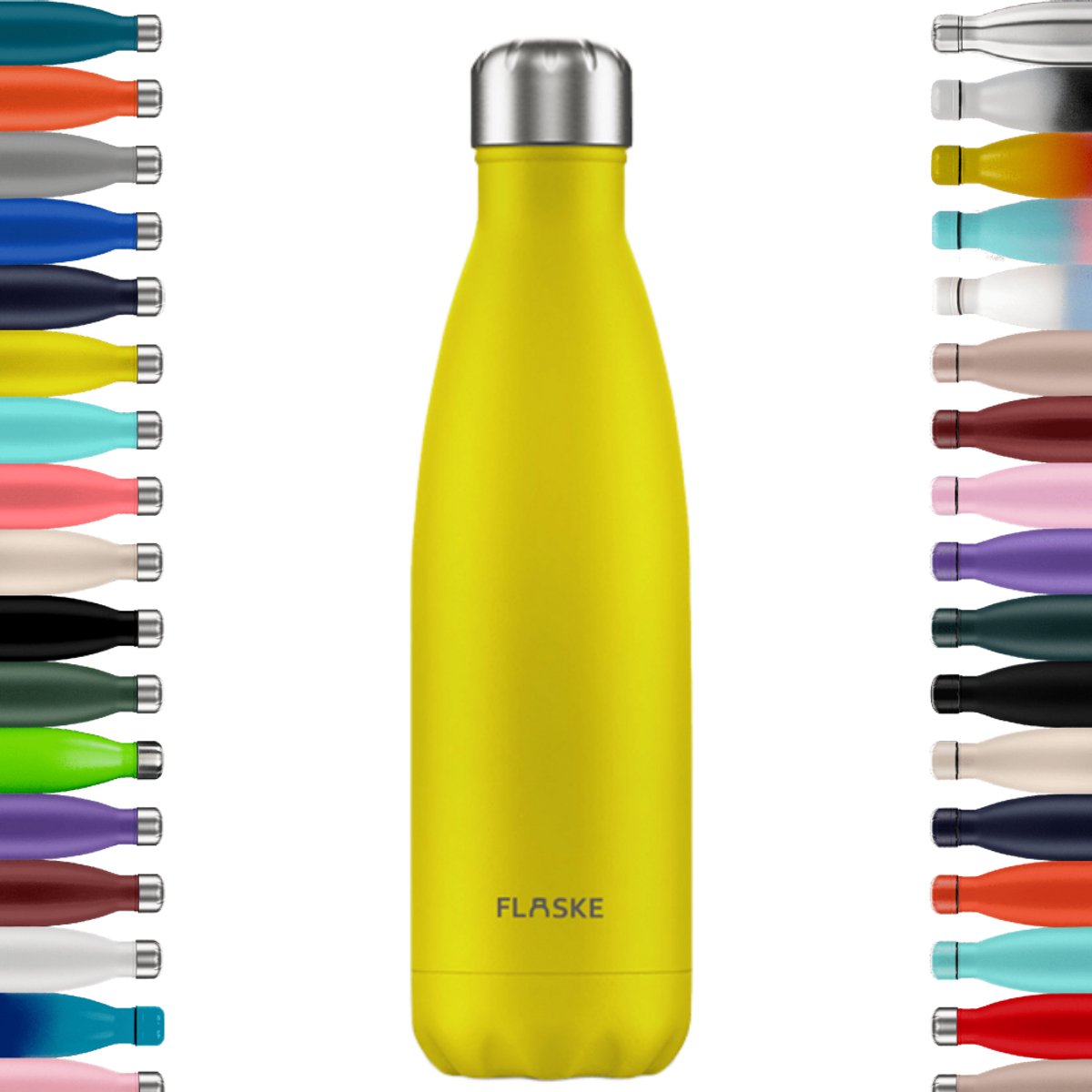 FLASKE Original 500ML - Sand - RVS Drinkfles van 500ML - Geschikt als waterfles, thermosfles en thermoskan