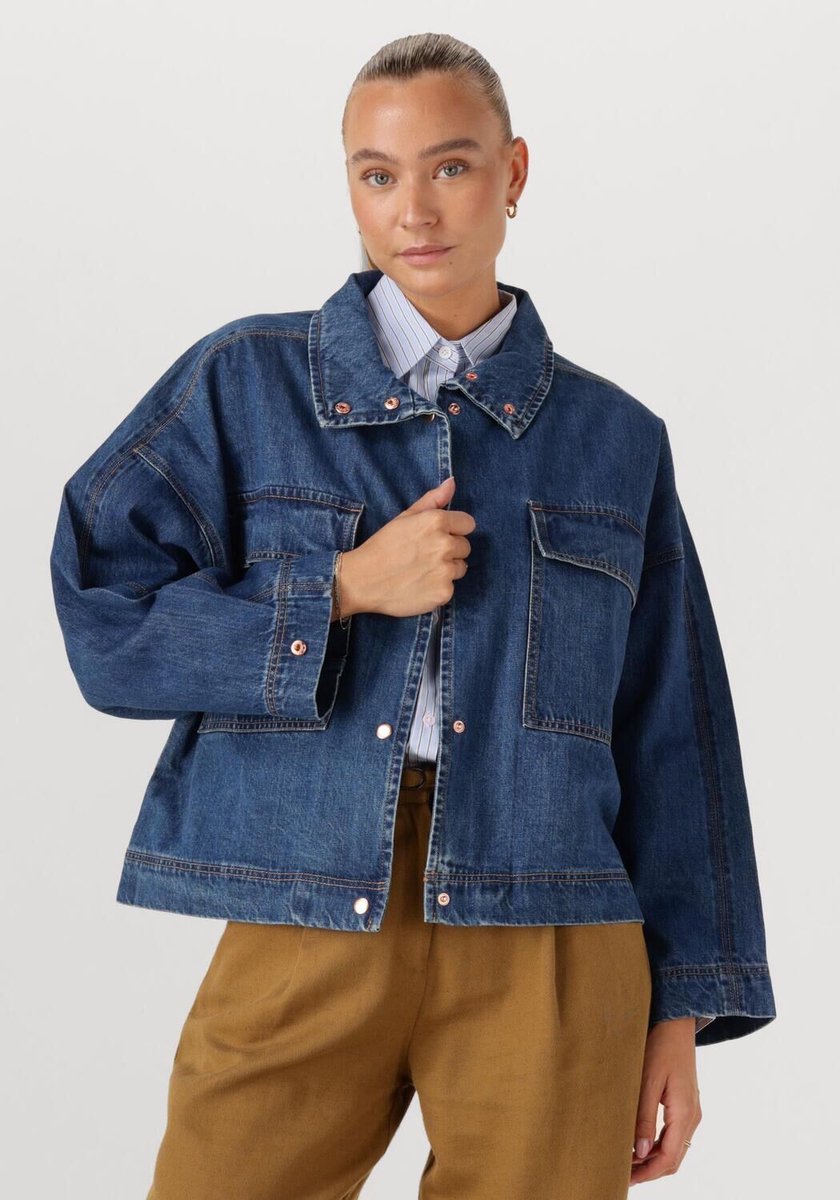 WITHBLACK Wblpeyton Denim Jacket Jassen Dames - Winterjas - Blauw - Maat XS