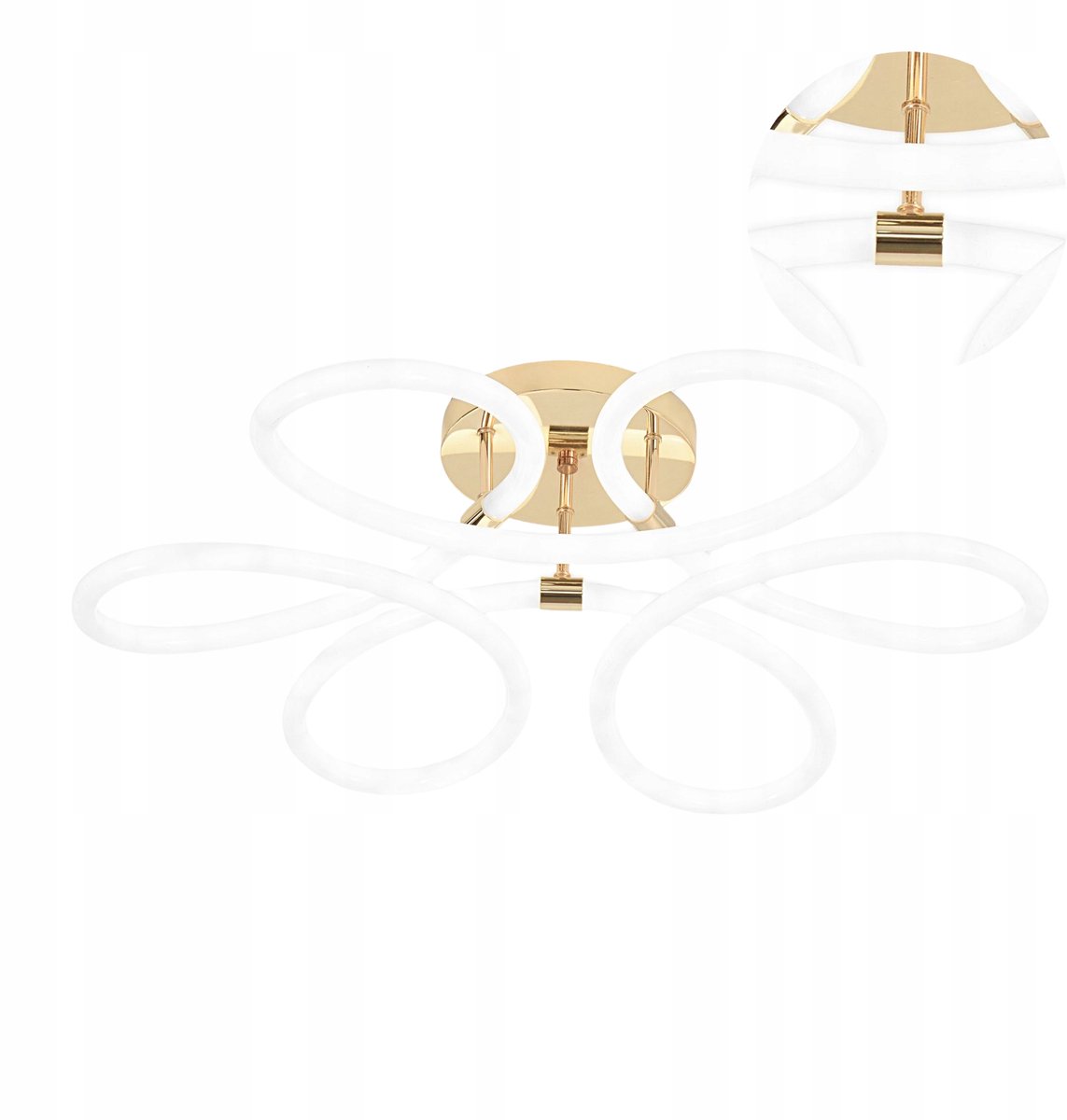 Gouden LED Plafondlamp Bloem Witte Ringen Modern 99W