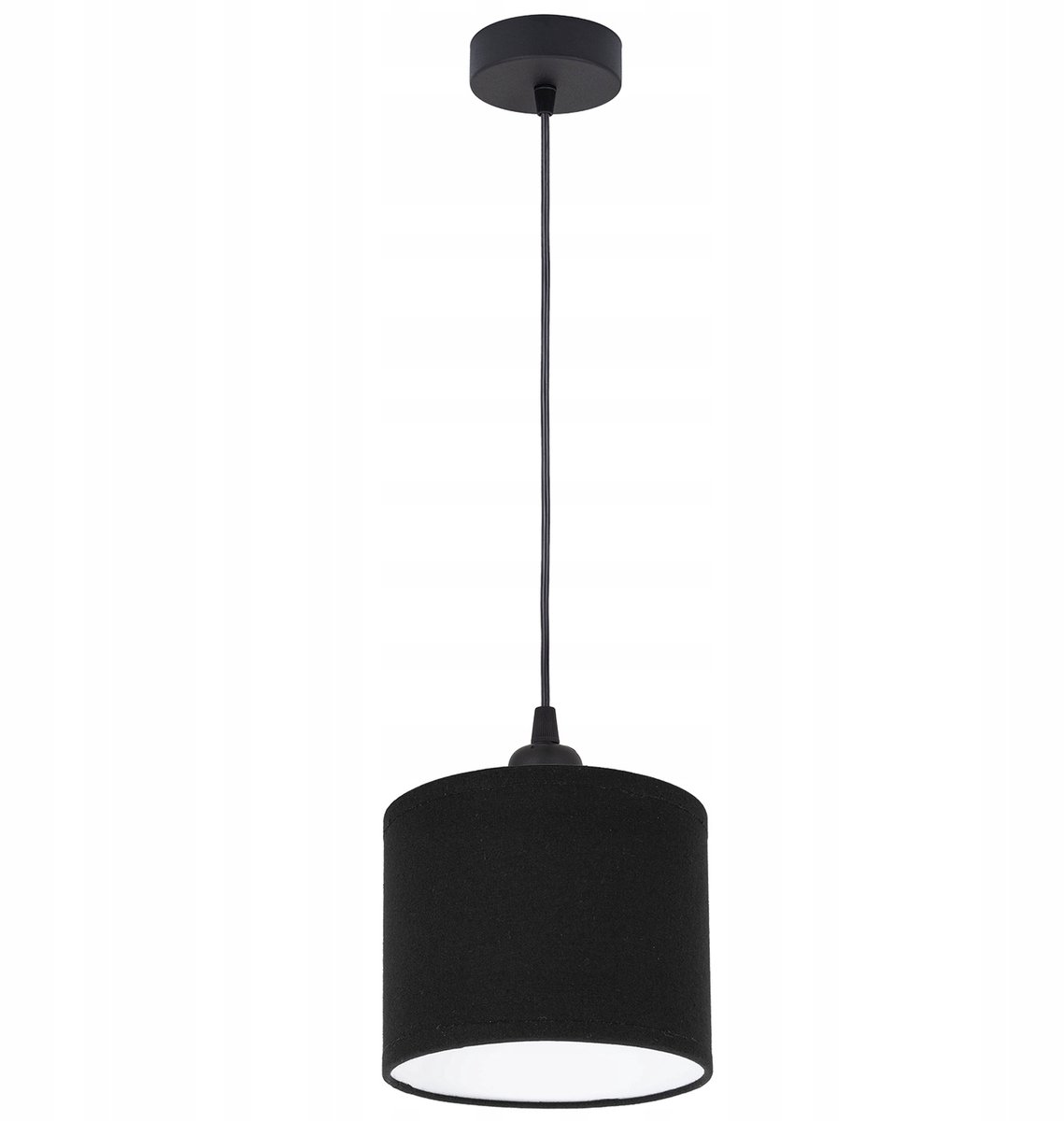 Moderne Zwarte Hanglamp met Stoffen Kap - E27