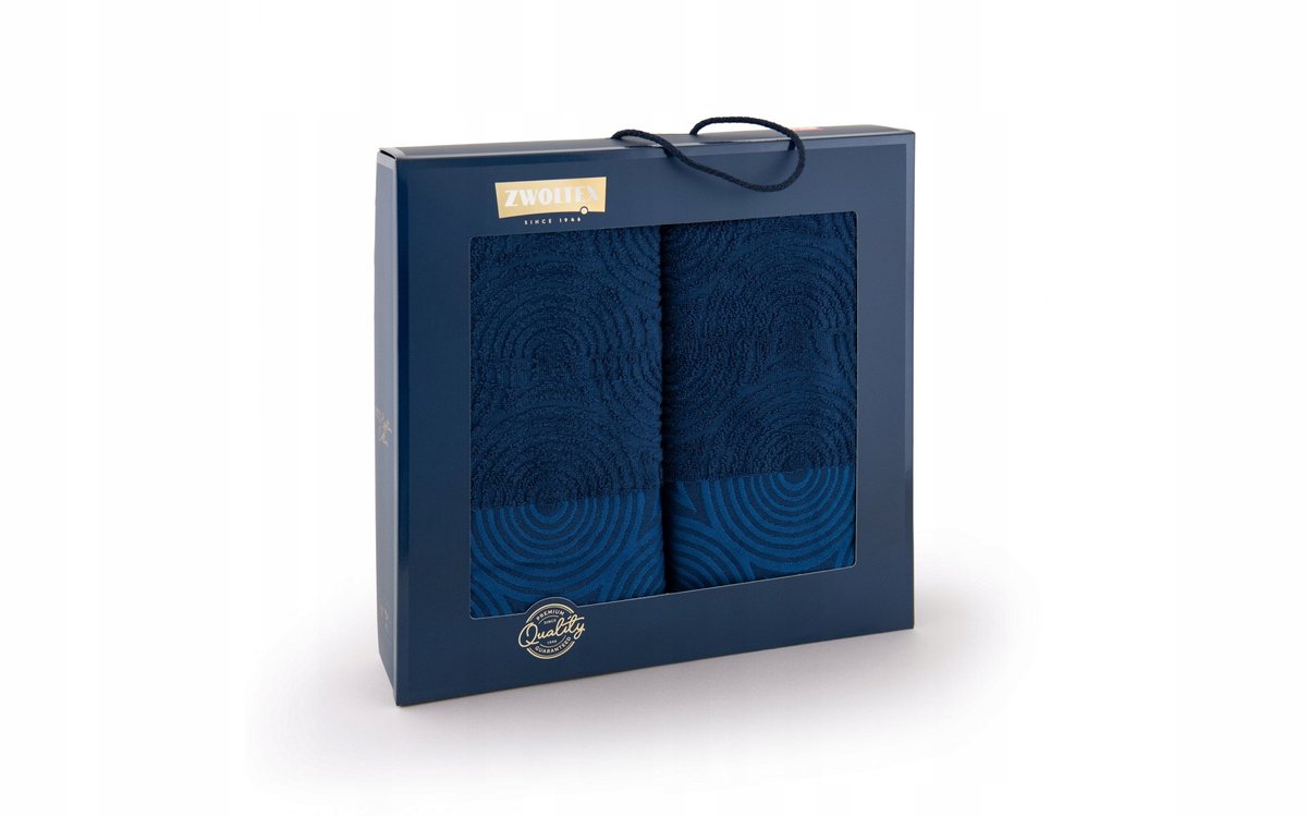 Zwoltex Hologram Handdoek Set - Navy Blauw 50x90 & 70x140 - 100% Katoen