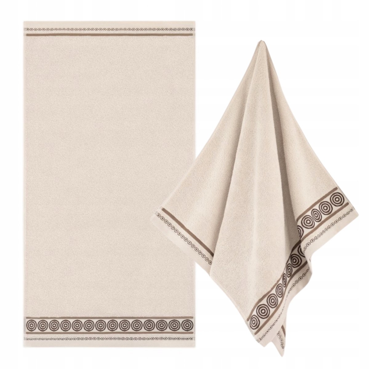 Zwoltex Rondo 2 Badhanddoek Beige 70x140cm - Luxe Katoen