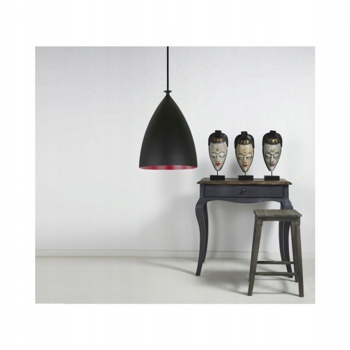 De Hanglamp Hanglamp Zwart/Rood Ø22cm Zwart/Staaf Ø22cm