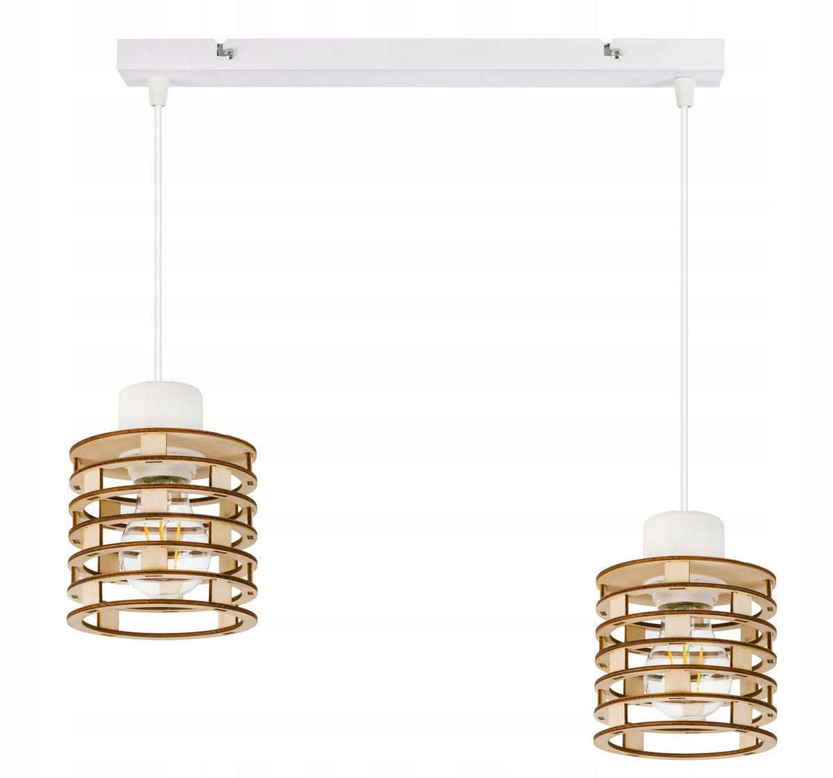 Hanglamp Loft Hout Dubbel E27