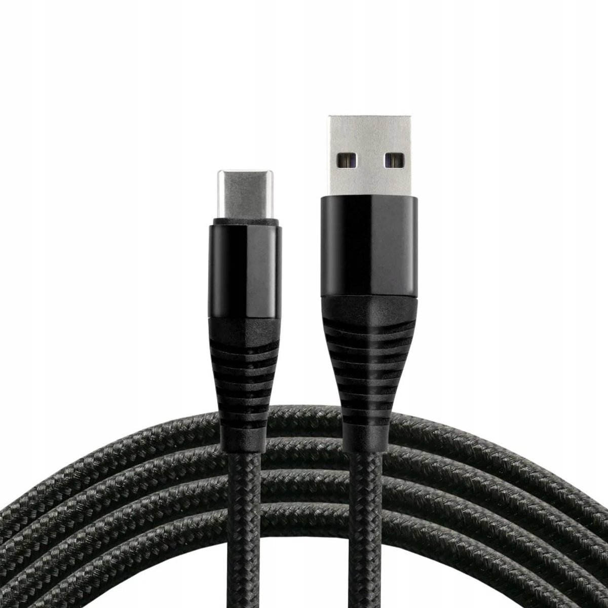 EverActive USB-A/USB-C Kabel 1m, 5A Snel Laden, Zwart